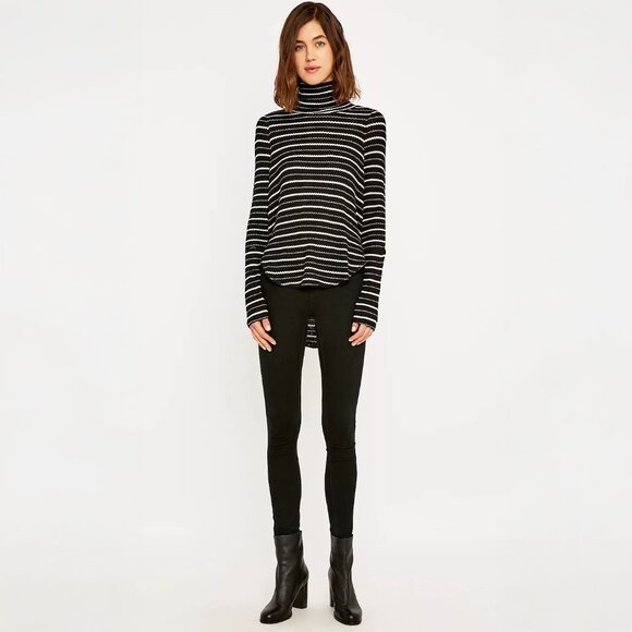Free People We The Free Kristina Striped Turtleneck Thermal Top - sz XS - Picture 2 of 13